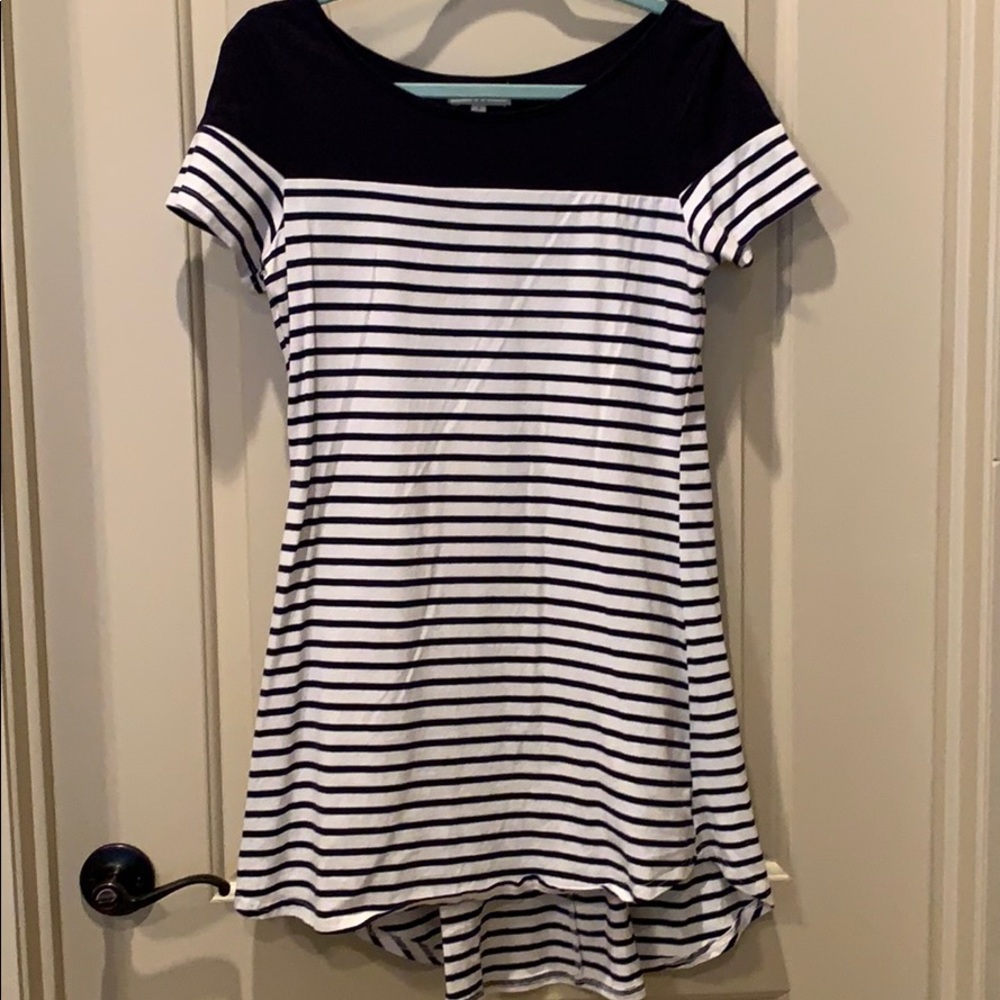 Navy and white stripe tshirt dress